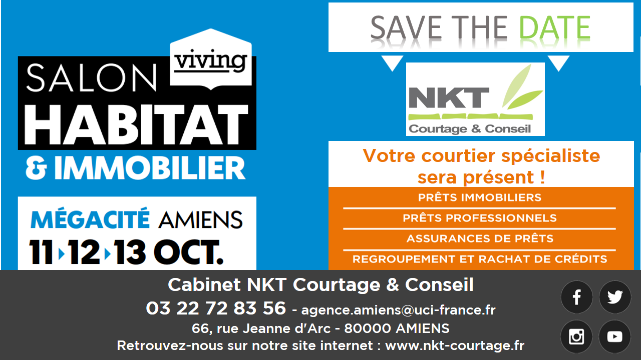 save the date - NKT Courtage - Salon habitat Amiens